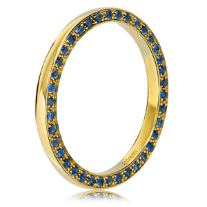 Wedding band with stones around side