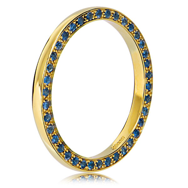 Wedding band with stones around side