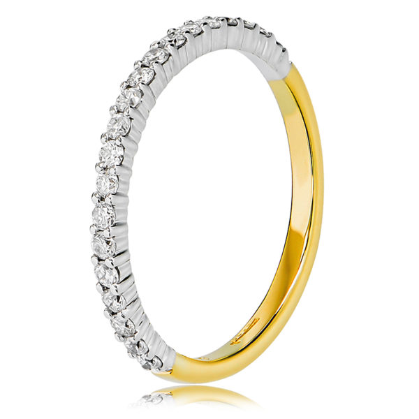 Two-Tone Claw Set Diamond Wedding Ring