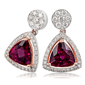 Pink Tourmaline & Diamond Earrings