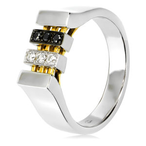 Black & White Diamond Gents Ring