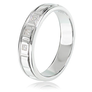 Flush Set Band with Princess Cut Diamonds