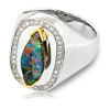 White Opal Men's Ring