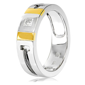 Polished Ring with Princess Cut Diamond