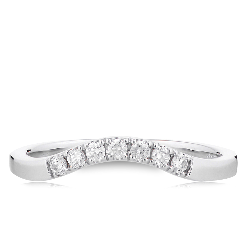18CT WHITE GOLD CURVED DIAMOND BAND Anthonys Fine Jewellery