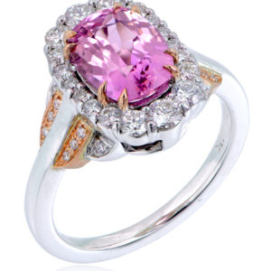 Pink Tanzanite Halo Ring