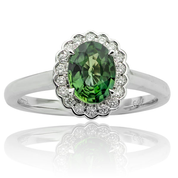 Vintage Oval Olive Green Sapphire Engagement Ring Rose Gold Green Gemstone  Wedding Ring Diamond Cluster Custom Promise Rings for Women Gift - Etsy